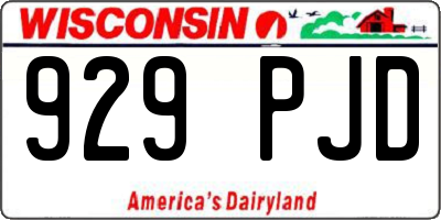 WI license plate 929PJD