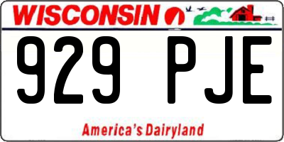 WI license plate 929PJE