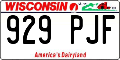 WI license plate 929PJF