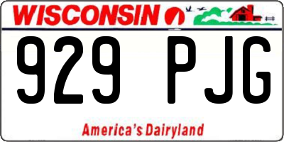 WI license plate 929PJG