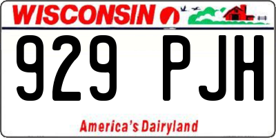 WI license plate 929PJH