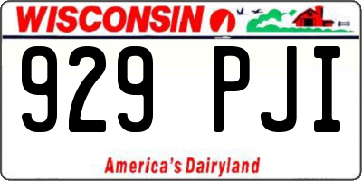WI license plate 929PJI