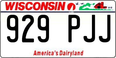 WI license plate 929PJJ