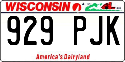 WI license plate 929PJK