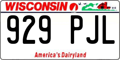 WI license plate 929PJL