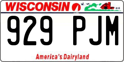 WI license plate 929PJM