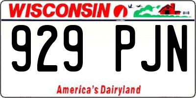 WI license plate 929PJN
