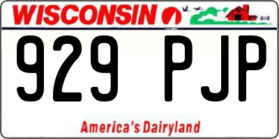 WI license plate 929PJP