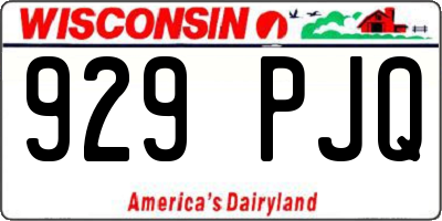 WI license plate 929PJQ