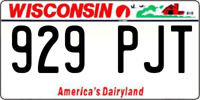 WI license plate 929PJT