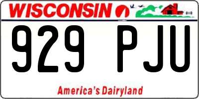 WI license plate 929PJU