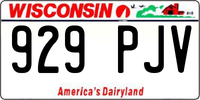 WI license plate 929PJV