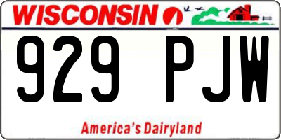 WI license plate 929PJW