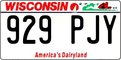 WI license plate 929PJY