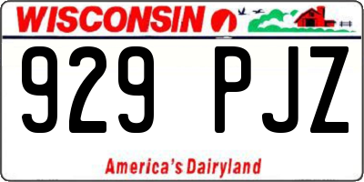 WI license plate 929PJZ