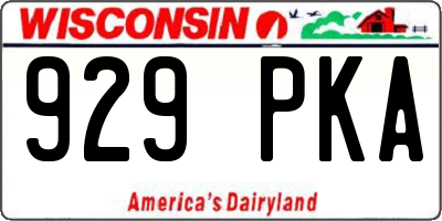 WI license plate 929PKA