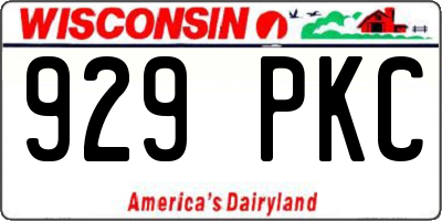 WI license plate 929PKC