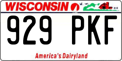 WI license plate 929PKF