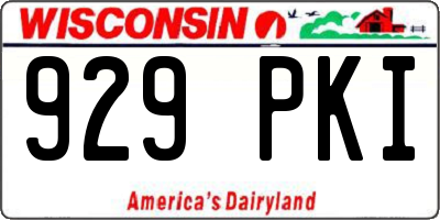 WI license plate 929PKI