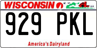 WI license plate 929PKL