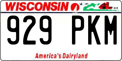 WI license plate 929PKM