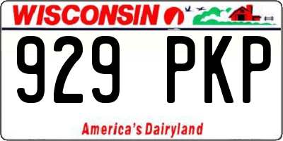 WI license plate 929PKP