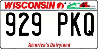 WI license plate 929PKQ