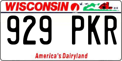 WI license plate 929PKR