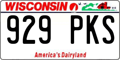 WI license plate 929PKS