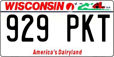 WI license plate 929PKT