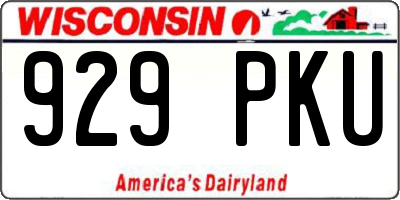 WI license plate 929PKU