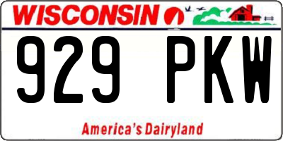 WI license plate 929PKW