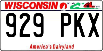 WI license plate 929PKX