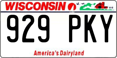 WI license plate 929PKY