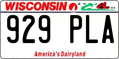 WI license plate 929PLA