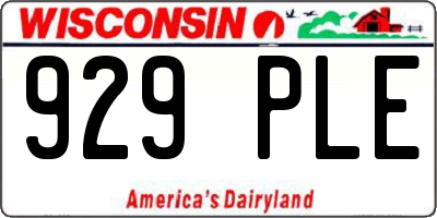 WI license plate 929PLE
