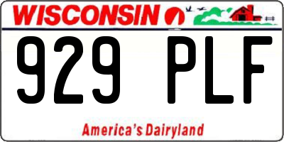 WI license plate 929PLF