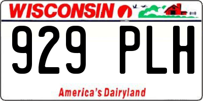 WI license plate 929PLH