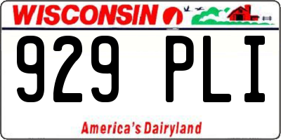 WI license plate 929PLI