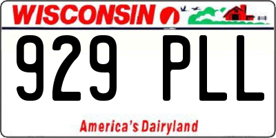 WI license plate 929PLL