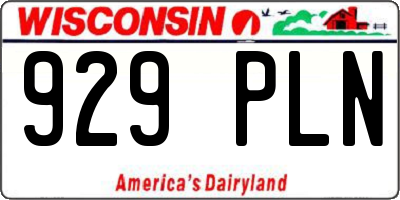 WI license plate 929PLN