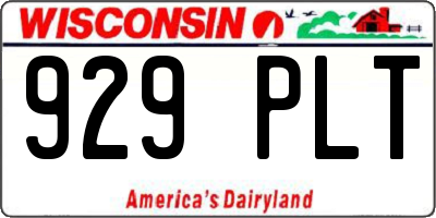 WI license plate 929PLT