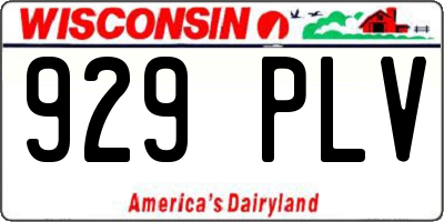 WI license plate 929PLV