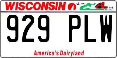 WI license plate 929PLW