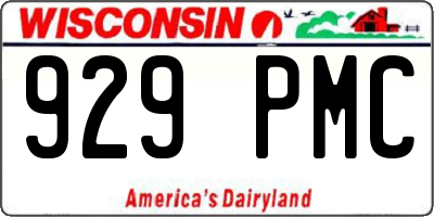 WI license plate 929PMC