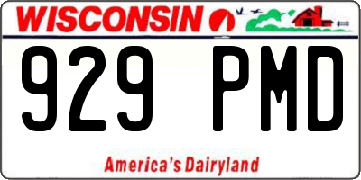 WI license plate 929PMD
