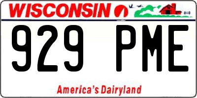 WI license plate 929PME