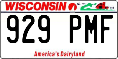 WI license plate 929PMF