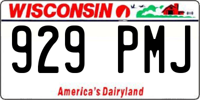 WI license plate 929PMJ