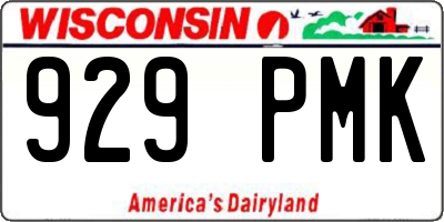 WI license plate 929PMK